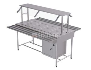 Buffet de distribuição em inox para cozinha industrial