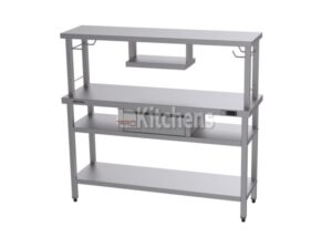 Mesa térmica em inox para montagem de hambúrgueres